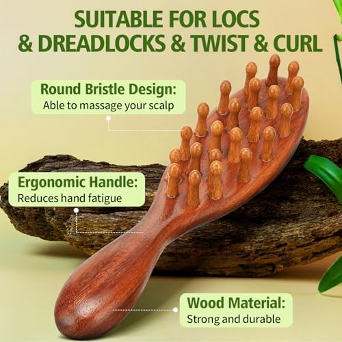 Rose Water for Hair Loc Spray Refreshing for Locs - Rose Water Hair Scalp Moisturizer Hydrating Dreadlock Rosewater & Peppermint Spray - Loc Brush for Dreads Comfortable Massage Wide Tooth Comb (2PCS) - Image 4