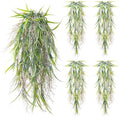 4Pcs Fake Hanging Fern Plants for Outdoors, UV Resistant Artificial Ferns Greenery Vines Faux Trailing Plants for Indoor Wall Porch Wedding Boho Home Garden Decor(4PCS WhiteGreen Leaves) by dallisten