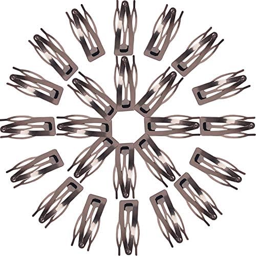 Hann 24 Pieces Double Grip Hair Clips + 2 Claw Hair Clips Metal Snap Hair Clips Hair Barrettes for Hair Making, Salon Supplies (Metal Gray) - Image 3