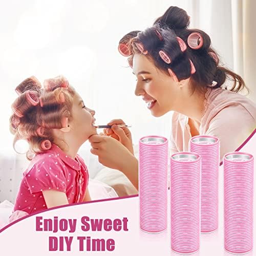 WILLBOND 8 Pcs Long Hair Rollers for Bangs Aluminum Core Curlers Thermal 4.1 x 1.2 Inch Self Grip Roller for Long and Medium Jumbo Hair Women Hairstyle(Pink) - Image 5