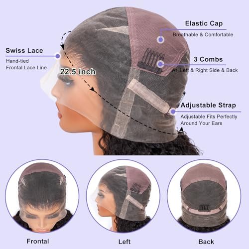 FASHION PLUS Real Full Lace Wig Human Hair Loose Wave Human Hair Wigs,15A Grade 200% Density Pre Plucked Virgin Human Hair with Baby Hair, Loose Wave Full Lace Frontal Wigs,100% Hand-tied, 20Inch - Image 5
