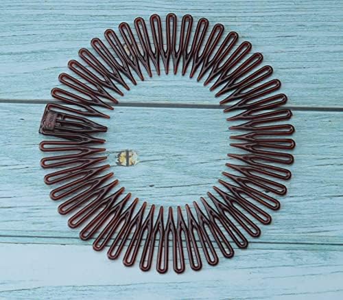 4 Pcs Circular Stretch Comb Plastic Circle Headband (Round-Multi Color) - Image 4
