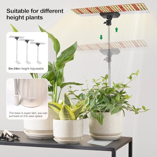 JCBritw 60W LED Grow Light on Stand for Indoor Plants, Desktop Plant Growing Lamp Full Spectrum with IR, 90 Degree Lens Tabletop Plant Light for Seed Starting, Seedlings, Veg, Fruits and Flower - Image 3