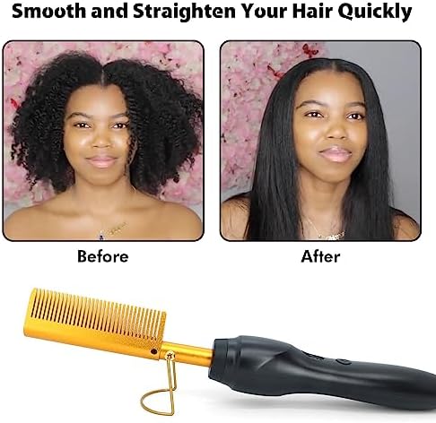 Dolahair Electric Hot Comb for Wigs Hair Straightener Electric Pressing Combs Lace Front Wigs Flat Iron Comb Lace Melting Band wig kit with hot comb wig installation kit - Image 3