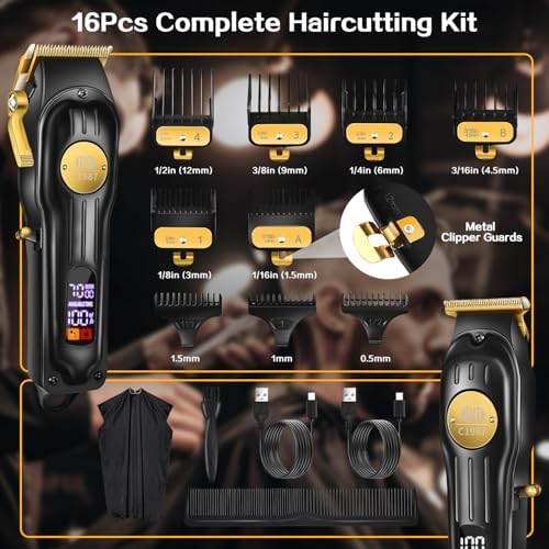 CIICII Mens Hair Clippers and Trimmers Set, Cordless Barber Haircut Kit - Image 4