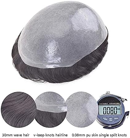 Lordhair Mens Hair System, 8x10 inch, 0.08mm Thin Skin Base, #220 - Image 3
