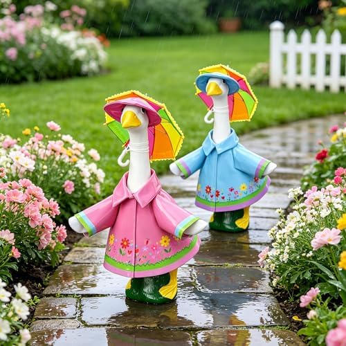 DECOHS 2 Set Raincoat Porch Goose Outfits, Summer Lawn Goose Statue Cloth - Image 6