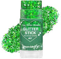 Green Hair Glitter Stick,Halloween Body Face Glitter,Green Spirit Day Accessories,Waterproof Green Holographic Glitter for Rave Singer Concert Party,Shimmer St Patrick's Day Outfit for Women by PaminifyBeautyMakeup