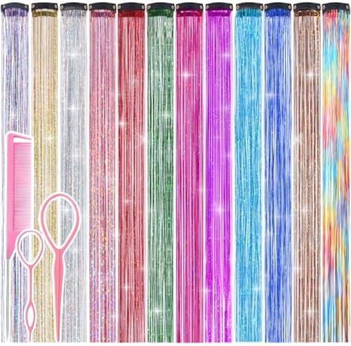 Hair Tinsel Clip in 12 colors Fairy Hair Tinsel Kit by Rootoofocusesonthesecretstoenhancingwomensbeauty