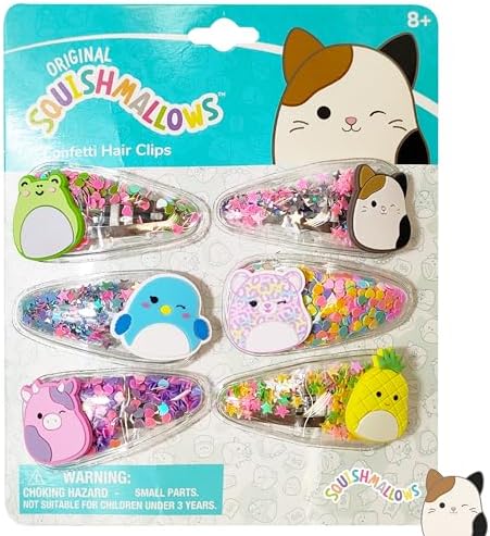 Luv Her Hair Accessories: 6pc Cute Squish Hair Clips with Favorite Character Charms for Girls and Toddlers Ages 3+ by LUVHERKIDS