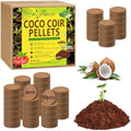 Riare 50 Pcs 40mm Organic Coco Coir Seed Starter Soil, Compressed Coconut Coir Potting Soil Mix for Seed Starting, Coconut Fiber Pellet for Planting, Vegetables, Garden, Indoor & Outdoor Plants by Riare