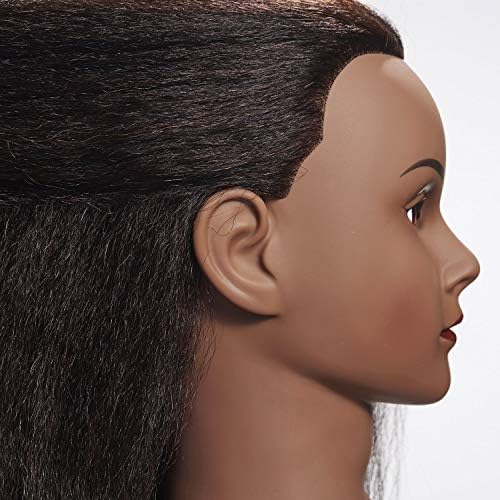 16-18"100% Real Hair Mannequin Head Training Head Manikin Cosmetology Doll - Image 3