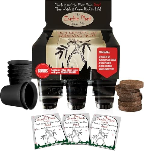 Zombie Plant Greenhouse Grow Kit - Touch It and Watch It Play Dead - Unique Grow Kit to Cultivate a Fun Indoor Plant that Revives in Minutes - Cool Plants and Great for Housewarming Gifts by TickleMePlantandZOMBIEPLANTProducts