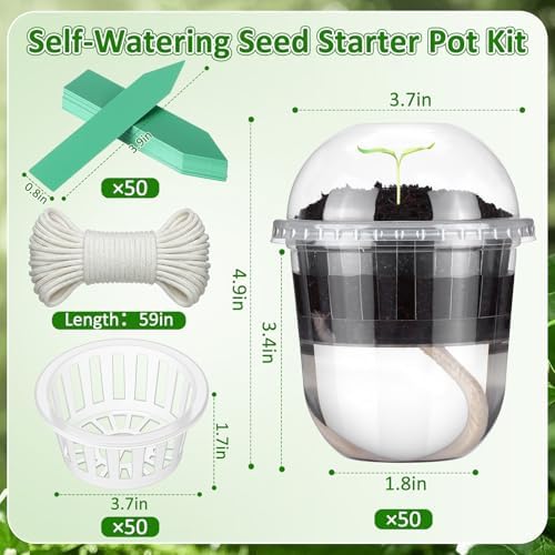 50 Pack Self Watering Propagation Pots, 12 oz Seed Starter Cups - Image 2