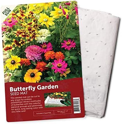 Seed Mat - Easy to Plant and Grow Garden Seeds - Creates Fragrant, Vibrant Flower (Butterfly Garden) by BloomingBulb