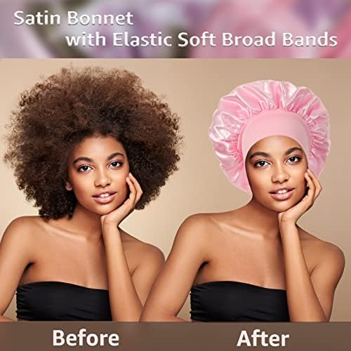 3PCS Bonnets for Women,Silk Satin Bonnet Hair Bonnet for Sleeping - Image 3