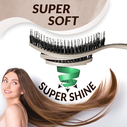 marQus Detangle Boar Brush Women and Men, Exclusive Ultra-soft bending Bristles and Body - Glide Through Tangles With Ease For All Hair Types - Women, Men, Wet And Dry Hair, 1pcs Brown Brush - Image 3