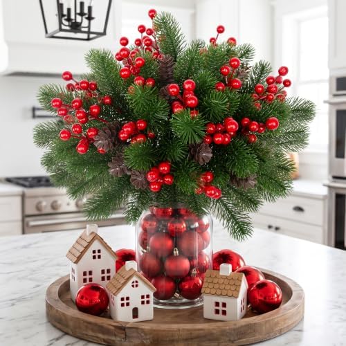 Daynight 6 Bundles Artificial Pine Stems for Outdoor Christmas Decorations - Image 4