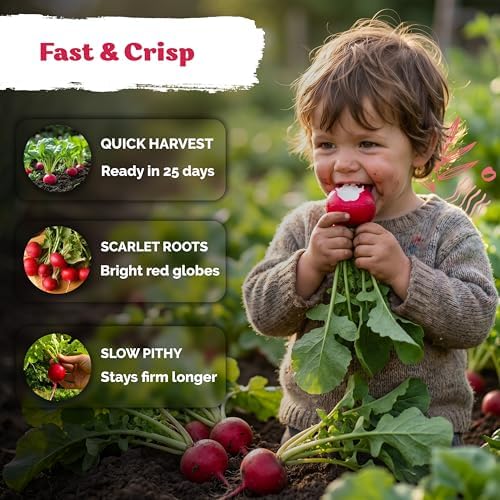 550 Champion Radish Heirloom Vegetable Seeds for Planting, Raphanus Sativus - Image 4