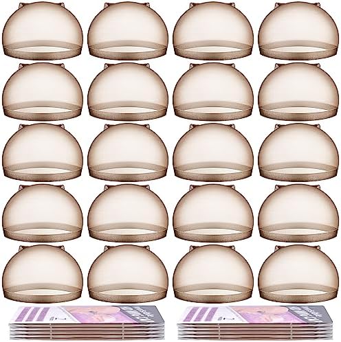 MORGLES HD Transparent Wig Caps 20 Pack Brown Ultra Thin for Women Men by Morgles