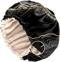 Satin Hair Bonnet Silk Bonnet for Sleeping Double Layer Elastic Adjustable Reusable Cute Aesthetic for Women Girls by BHAHB