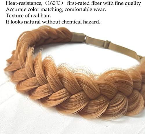 Synthetic Hair Braided Headband Classic Wide Strands Wedding Disorderly Fluffy Braids Wig Band Women Beauty Accessory - Image 3