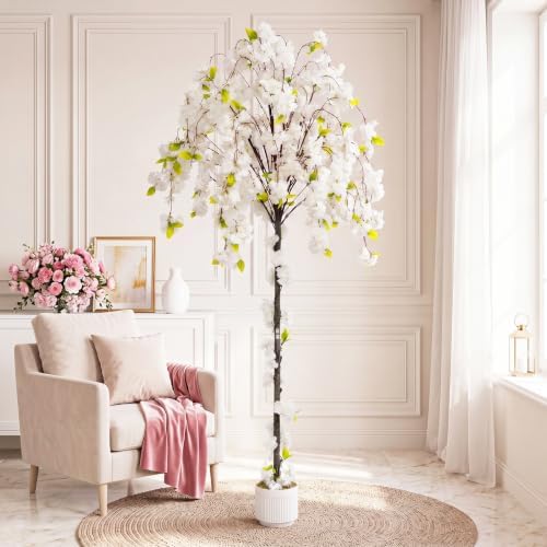 6FT Artificial Cherry Blossom Tree, Faux Sakura Tree for Indoor - Image 7