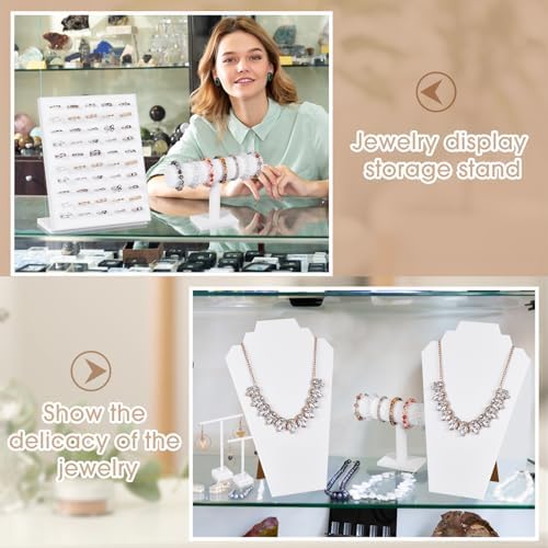 Henoyso 22 Pcs VelvetJewelry Display for Vendors Necklace Bust Holder - Image 4