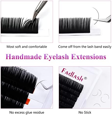 Eyelash Extension 0.15 J Curl Lash Extensions Mixed Tray 8-14mm Premium Classic Lash Extensions Black Single Classic Lashes (0.15-J, 8-14mm) - Image 3