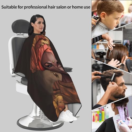 Black Cartoon Dachshund Puppy Dog Home Haircut Apron Cape Hair Salon and Dyeing Styling Cloth for Women/Men - Image 6