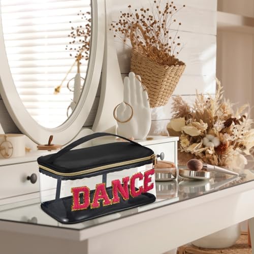 Geetery Medicine Pill Bag Clear Cosmetic Makeup Bag with Zipper Black - Image 5