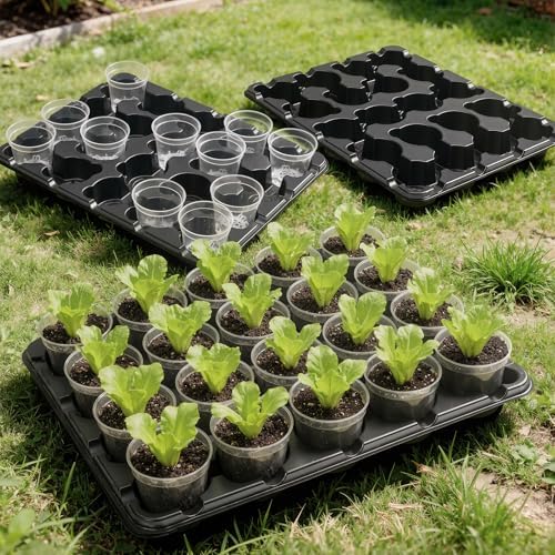 5 Pack Reusable 20 Cell Seed Starter Trays for 3 Inch Nursery Pots - Image 2