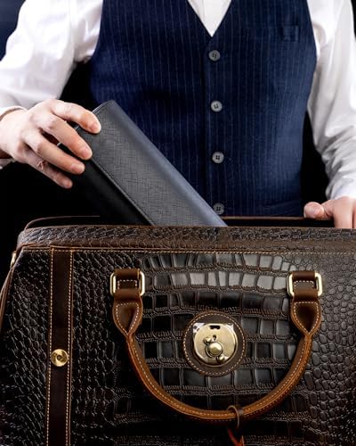MR.OKAY 2 Watch Travel Case- Classic Leather Watch Case With Superb Texture.Portable Watch Roll Or Organizer For Storage And Display. Best Travel Gift for Men,All Handcrafted By Artisans. - Image 5