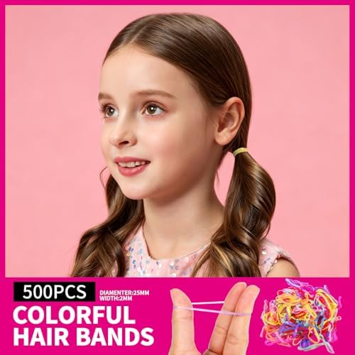 Teenitor Colorful Hair Accessories Kit for Woman Girls 500pcs Elastic Hair Bands 30pcs Ponytail Holders, Seamless Thick Hair Bands, 40pcs Bobby Pins Colorful - Image 2