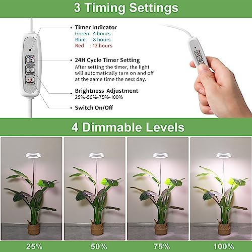 LBW 6.3" Grow Light, 72 LEDs Full Spectrum Grow Lights for Indoor Plants - Image 5