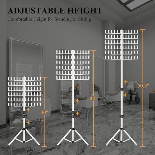 Braiding Hair Rack Standing Hair Extension Holder Hanger, 144 Pegs Hair Divider Rack for Braiding Hair Separator Stand Display Stand (white) - Image 3