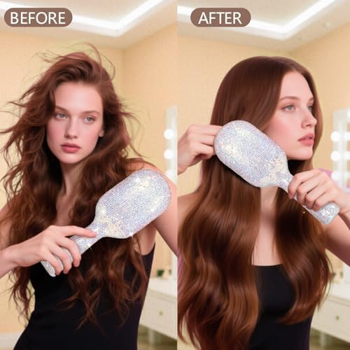 Sparkly Detangling Hair Brush for Women, Gentle for Curly & Thick Hair - Image 5