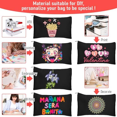 Legigo Blank Canvas Bags Zipper Pouch Makeup Bags Pencil Pouch Bulk - Image 6