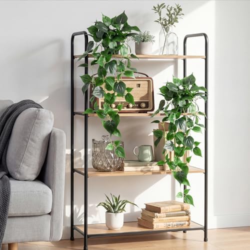 Fake Hanging Plants with Pots - Realistic Artificial Plant for Indoor Outdoor, 33In Silk Fake Potted Plants, 2PC Faux Ivy Vine for Shelf Tabletop Office Decor, Dark Green - Image 4