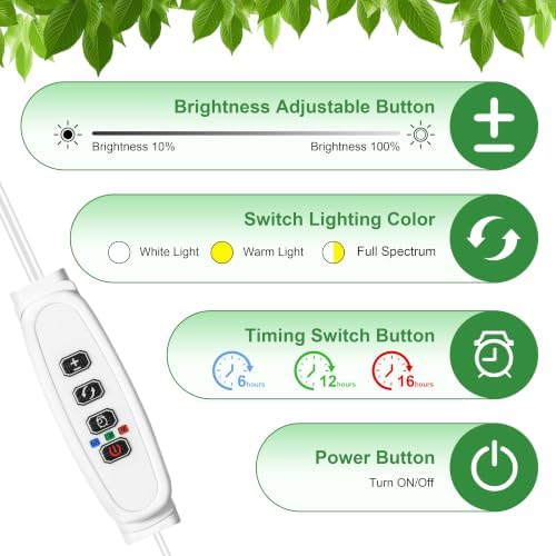 3.54in Clip LED Grow Lights for Indoor Plants, Full Spectrum 2 Head 1 Pack - Image 3