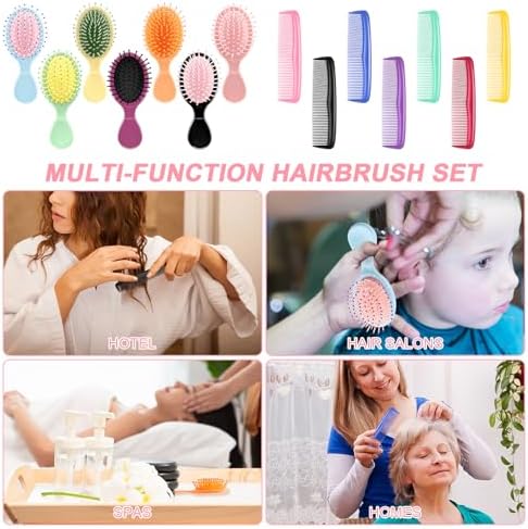 HOFASON 14 Pcs Toddler Kids Girls Bulk Mini Wet Hair Brush Travel Combs Set - Image 6