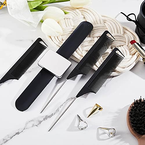 Patelai Stitch Braid Tool Finger 10 Hair Parting Ring,Black, Silver Gold - Image 6