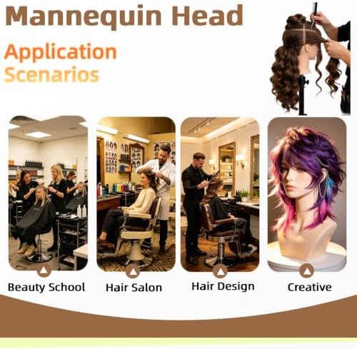 Cosmetology Mannequin Head with Hair - Practice Hair Styling & Braiding - Image 6