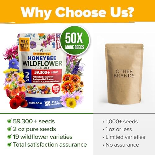 HOME GROWN 19 Wildflower Variety Mix 59,300+ Flower Seeds 2 oz - Image 6
