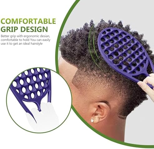 KOUPA Magic Silicone Curly Hair Brush, One Piece Twist Curl Comb for Afro Curls, Washable Hair Tool for Men Women, Purple, 1 Piece - Image 2
