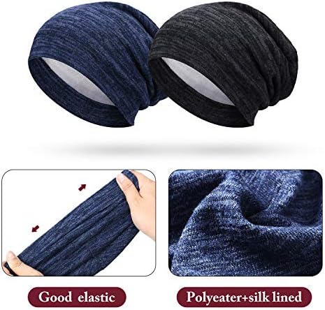 SATINIOR 4 Pcs Satin Lined Sleep Cap - Image 2