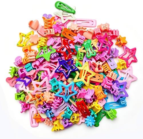 Soft Elastic Hair Ties，Colorful Hair Bobbles for Girls, Multicolor Hair Accessories Set with Hair Tail Tools & Cute Mini Hair Clips (Jumbo Pack(160PCS)) by Unknown