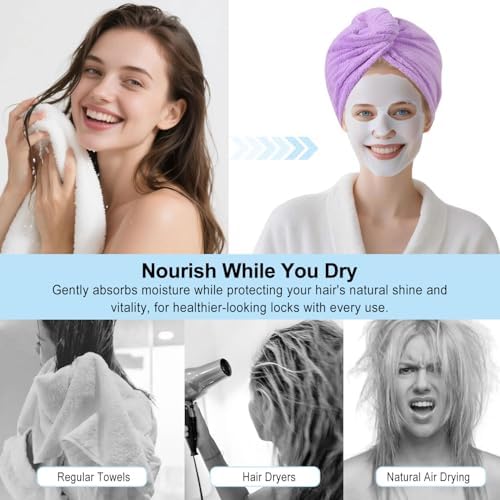 Microfiber Hair Drying Towel Wrap,Hair Turbans Towel for Wet Hair - Image 7