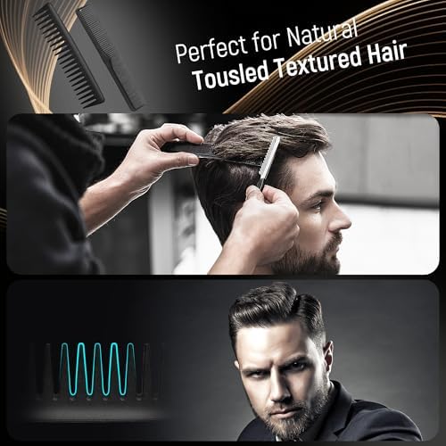 SALONSILK Hair Brush for Men, 4PCS Mens Hair Brush & Styling Comb Set, Fine and Wide Tooth Comb, Gel & Roller Brush for All Hair Types, Perfect for Styling, Grooming, and Detangling - Image 4