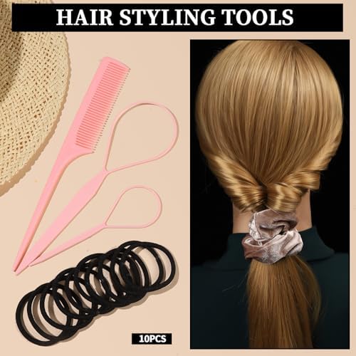 FANDAMEI Hair Ties Kit for Women, Velvet Scrunchies, Elastic Rubber Bands, Seamless Hair Ties, Hair Clips, Bobby Pins, U Shaped Hair Pins for Styling, Hair Accessories Kit - Image 7